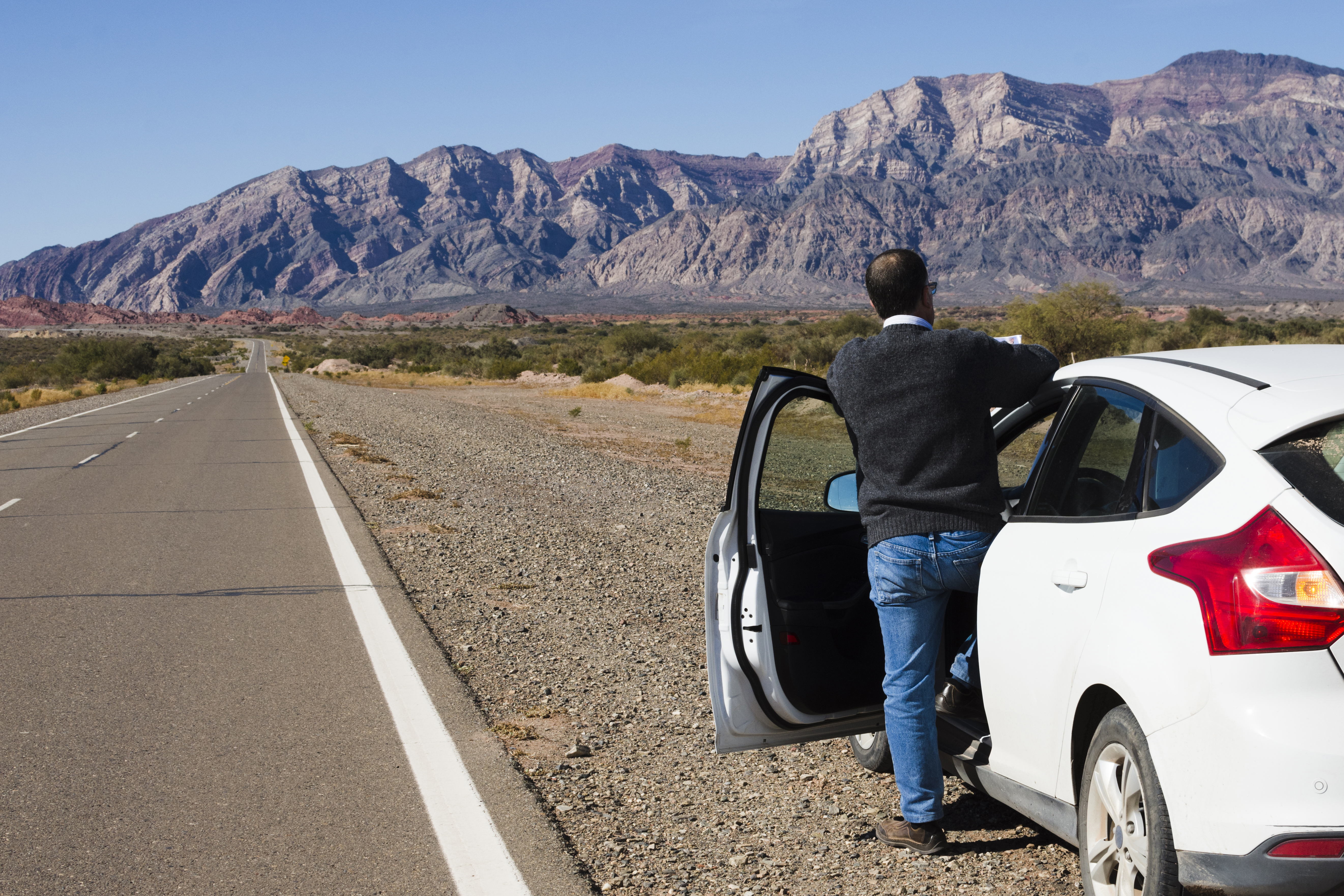 Car on a scenic road in nature
