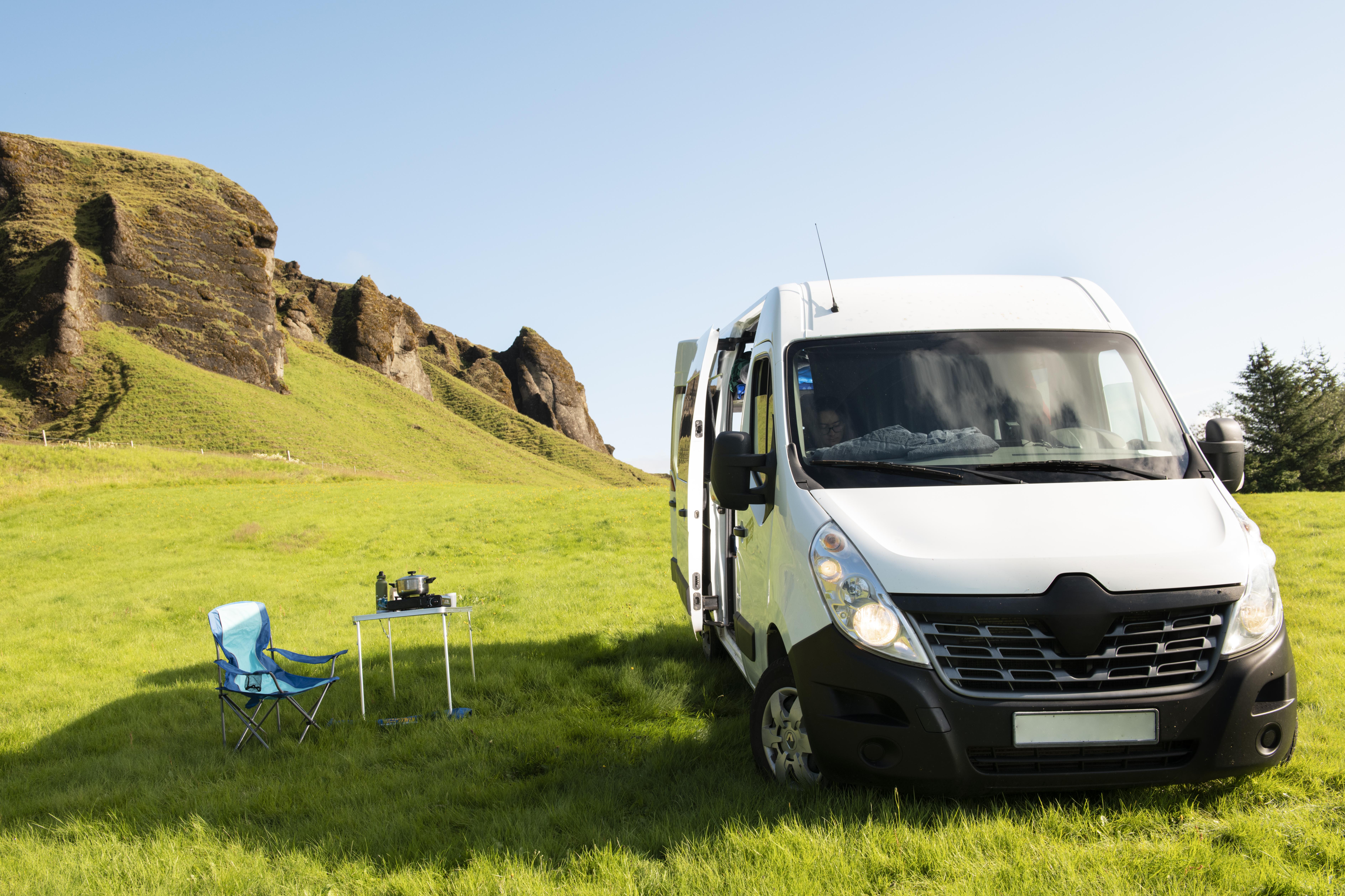 Van in a scenic nature setting